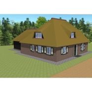 Tekening vrijstaande woning met rieten kap